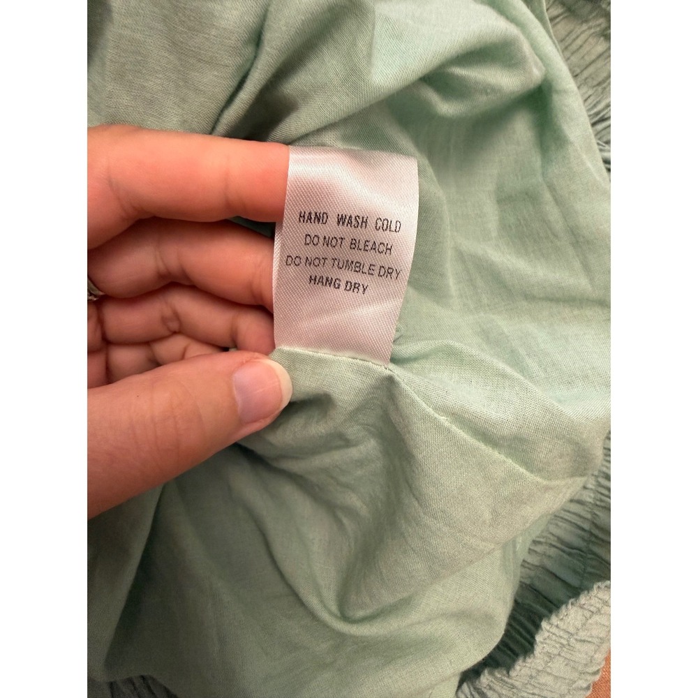 Vestique Sage Green Crinkle Ruffle Mini Dress Side Cut Out - Picture 10 of 10